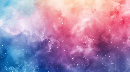 Set of colorful galaxy wallpapers with a watercolor cosmic background and abstract space with stars. - obrazy, fototapety, plakaty