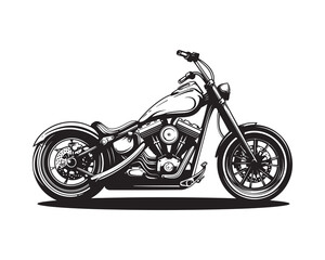Moto chopper, vector illustration - Motorbike isolated on white background