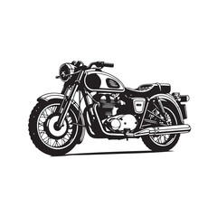 Moto classic, vector illustration - Motorbike isolated on white background