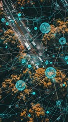 A busy city intersection, where AI-powered traffic management systems efficiently regulate the flow of vehicles, minimizing congestion and improving road safety