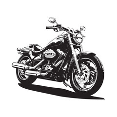 Moto cruiser, vector illustration - Motorbike isolated on white background
