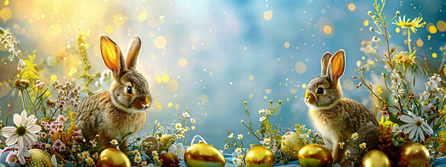 Easters vibrant spirit, captured in a festive arrangement of eggs and blooms