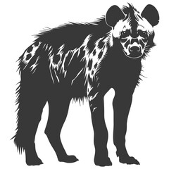 Silhouette hyena animal black color only full body - obrazy, fototapety, plakaty