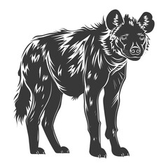 Silhouette hyena animal black color only full body - obrazy, fototapety, plakaty