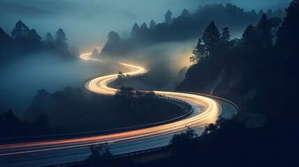 road blurry car lights - obrazy, fototapety, plakaty