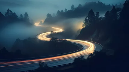 Fotobehang road blurry car lights © vectorwin