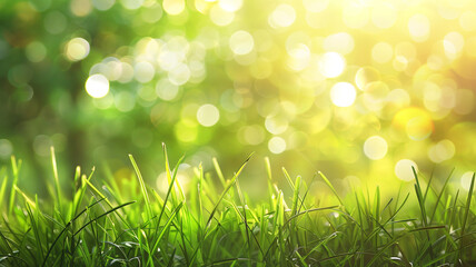 Obraz premium Spring background with green grass
