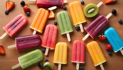 Artistic-Display-Of-Colorful-Popsicles-With-Fruity-