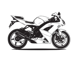 Fototapeta na wymiar Sport bike, vector illustration - Motorbike isolated on white background