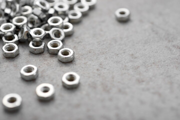 Metal nuts group on a table - 777171385