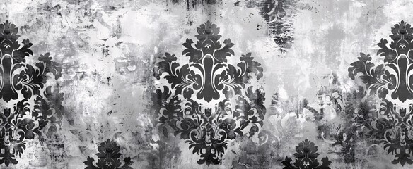 Elegant Decor A Black and White Floral Pattern Generative AI