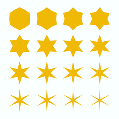 Six Point Zigzag Edge Gold Stars