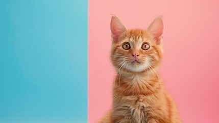 garfield cat on pink and blue background