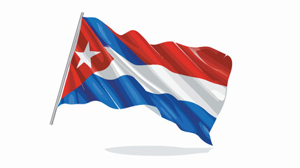 Cuba national flag country emblem state symbol flat Vector