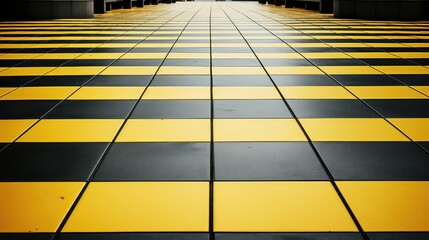 repetitive black and yellow shapes