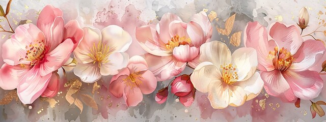Blossoming Beauty A Watercolor Floral Arrangement Generative AI
