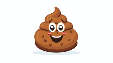 Cute happy smiling poop character. Isolated on white