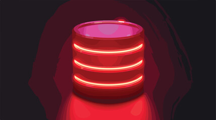 Database red glowing neon ui ux icon. Glowing sign logo