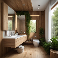 The interior of the bathroom in a contemporary style.