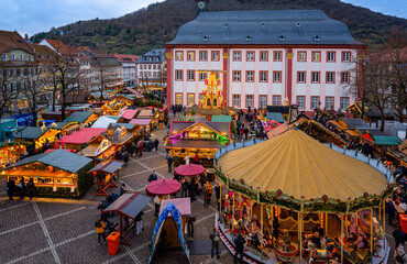 
Heidelberg Christmas market on the University Square  in front of the university building. Heidelberg, Germany, Europe - Powered by Adobe