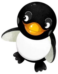 Möbelaufkleber cartoon scene with penguin animal theme isolated on white background illustration for children © agaes8080