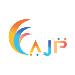 Fototapeta premium AJP letter technology Web logo design on white background. AJP uppercase monogram logo and typography for technology, business and real estate brand. 