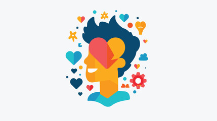 Emotional intelligence icon in vector. Illustration