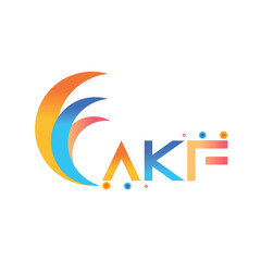AKF letter technology Web logo design on white background. AKF uppercase monogram logo and typography for technology, business and real estate brand.
