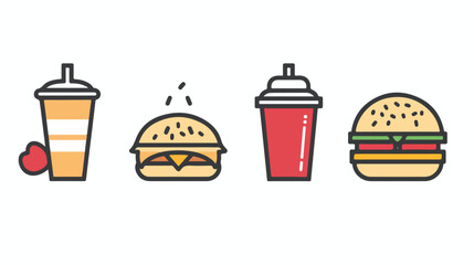 Fast Food Vector Line Icon. Street Food. flat vector 