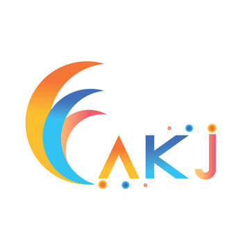AKJ letter technology Web logo design on white background. AKJ uppercase monogram logo and typography for technology, business and real estate brand.
