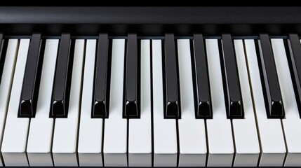Monochrome close up of piano keyboard in classic black and white tones for optimal search relevance