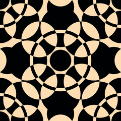 Black Geometric Mozaic Decorative vector seamless pattern. Repeating background. Tileable wallpaper print.