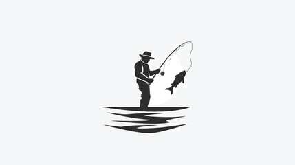 Fishing icon or logo isolated sign symbol vector illustration