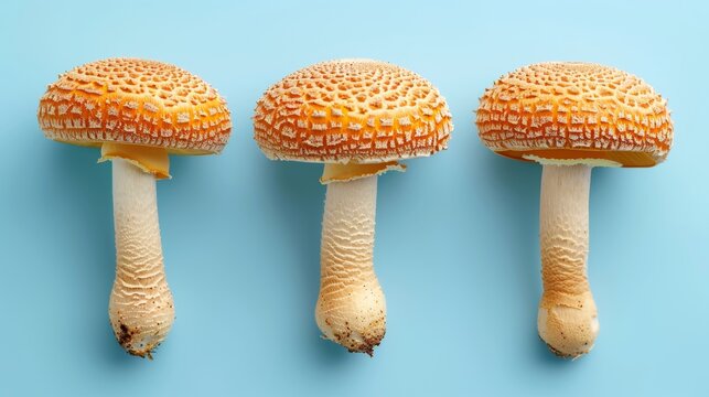Shiitake mushroom  lentinula edodes  displayed on a delicate pastel colored background
