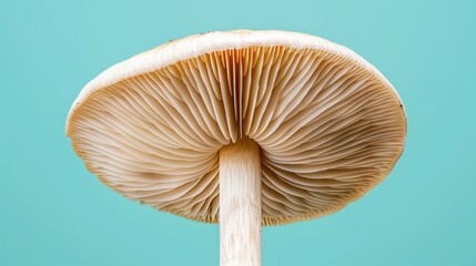 Hypsizygus tessellatus mushroom on soft pastel colored background for enhanced aesthetic appeal