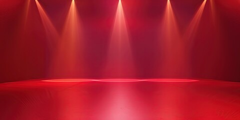 Red stage spotlights abstraction background