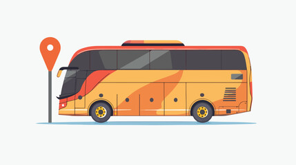 Bus pointer Flat vector isolated on white background