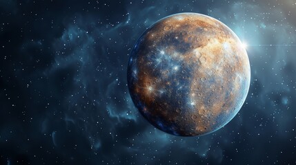 Obraz na płótnie Canvas Mercury, Outer space element concept, futuristic background