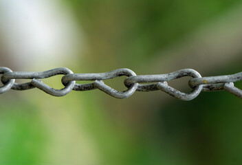 Close-up of an old iron chain