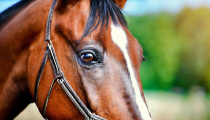 Fototapeta premium Eye of Arabian bay horse
