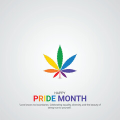 Pride Month day creative ads. Pride Month day design Jun 1 vector 3d illustration.