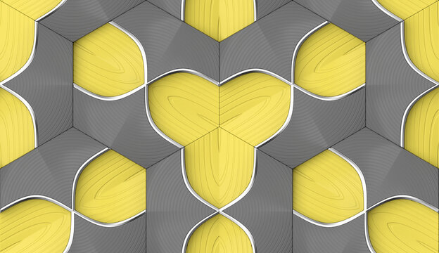 Seamless geometric 3D wallpaper pattern design
