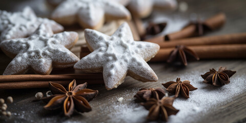 Fototapeta na wymiar delicious low-carb cinnamon stars taste simply amazing сreated with Generative Ai