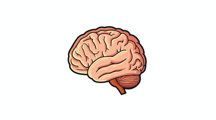 Human Brain Icon. Flat Isolated Graphic Outline Style