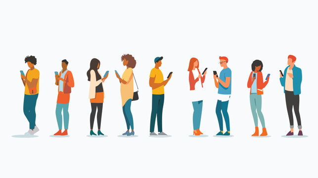 Illustration Concept Of People Using Smartphone Technology