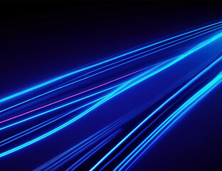 Neon Light -  Complementary colors of Light Trail on black background.  Abstract Background.