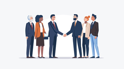 Partnership. senior business people shaking hand after
