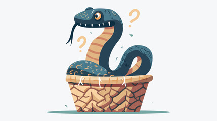 Question-shaped snake. Stylized as question mark snake - obrazy, fototapety, plakaty