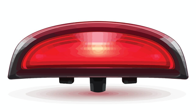 Red illuminated bicycle tail light in close-up flat Vector
