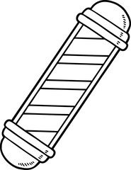 Vector Cartoon Vintage Barbers Pole Line Art
